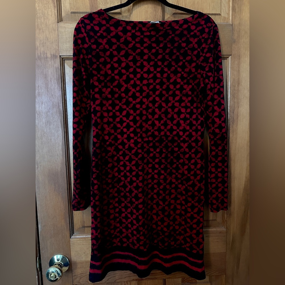 MICHAEL Michael Kors Red and Black Geometric Dress
